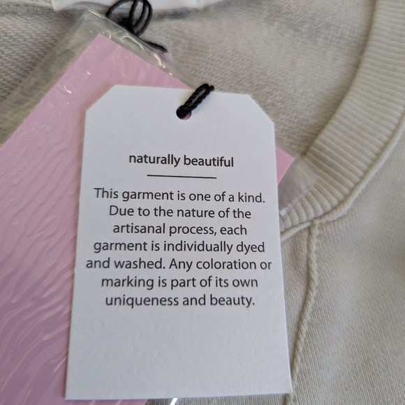 Avec Les Filles Crop Sweatshirt cream Sz M - Picture 5 of 6